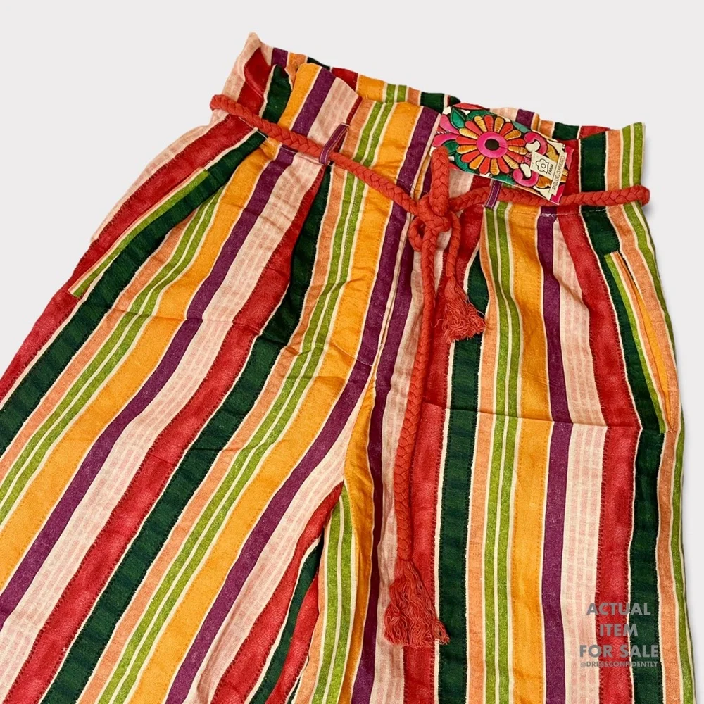 FARM RIO x ANTHROPOLOGIE Augustine Wide-Leg Striped Linen Pants_7